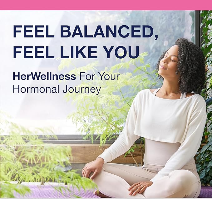 Metagenics HerWellness Naturally Balanced - Hormone Support Supplement* - Aids Sleep, Bloating, Fatigue & More* - Contains Saffron, Licorice Root & Vitamin B6-30 Capsules