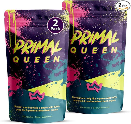 Female-Optimized Beef Organ Superfood Supplement – Grass-Fed, Pasture-Raised Beef Liver, Kidney, Heart, & More – Hormone Balance & Energy for Women – Pack of 2