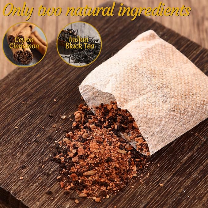 Premium 100 Cinnamon Black Tea Bags,Made with Natural Ceylon Cinnamon & Ceylon Black Tea, 100% No Artificial Flavors & No Additives.