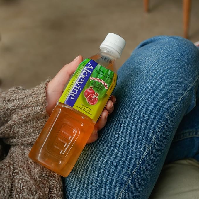 Aloevine Aloe Vera Drink Pomegranate healthy juice l 16.9 oz. 10 pack l smart fruit Korean drinks