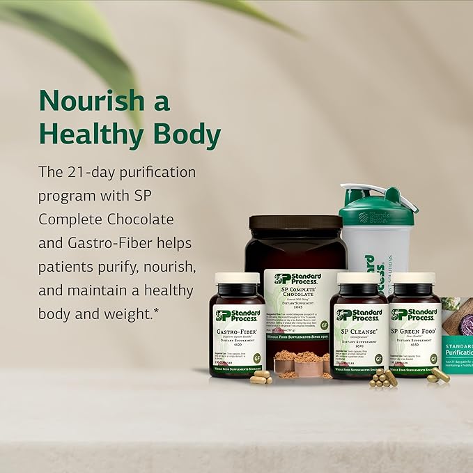Standard Process Purification Product Kit with SP Complete and Gastro Fiber - 21-Day Detox for Healthy Body Maintenance - Vegetarian, Gluten-Free & Non-Soy - 1 Kit - Chocolate