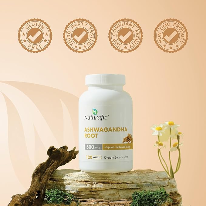 Ashwagandha Root Capsules 500mg – 120 Vegan Capsules | Traditionally Used Herb | Non-GMO, Gluten-Free | Herbal Supplement | Plant-Based Wellness Support