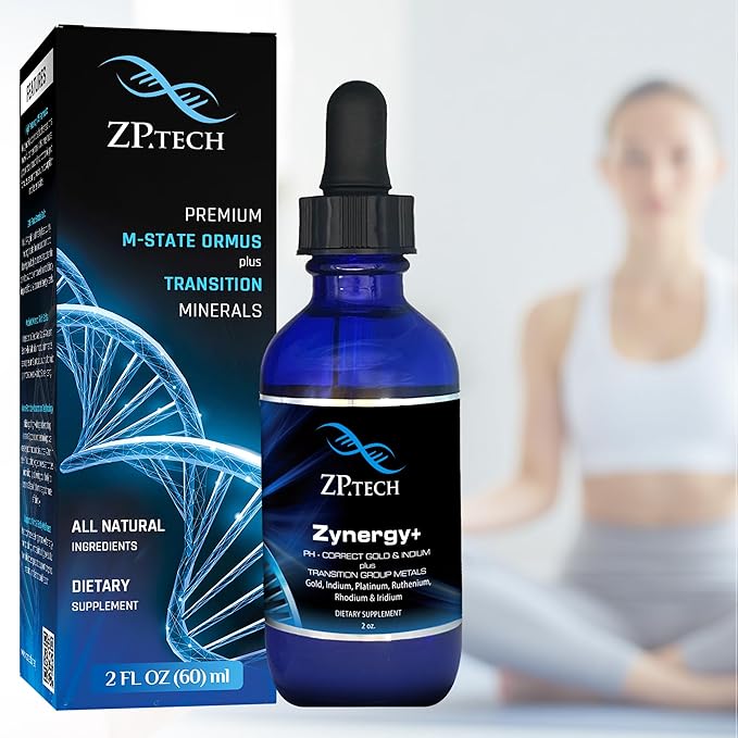 Zynergy Plus Colloidal Ormus Gold Liquid | All Natural, Pure Monoatomic 24k Food Grade Mineral Au & Indium | Ormus Gold Oil Supports Pineal Gland, Anti-Aging, Meditation, Yoga, Third Eye