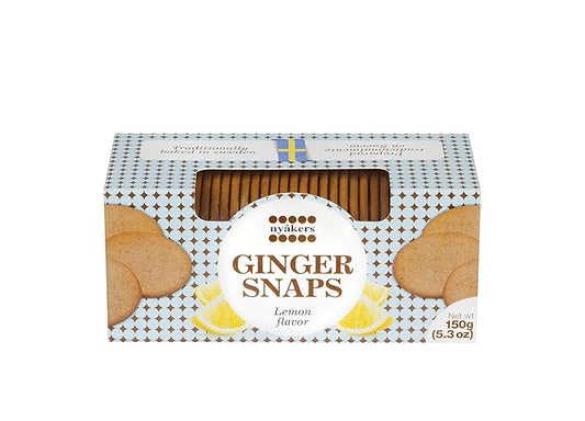 Nyakers Swedish Lemon Ginger Snaps | Nyakers Ginger Snaps Lemon Flavor | Box, 150g