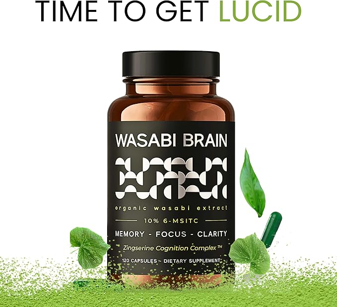 Organic Wasabi Extract + Zingserine Cognition (2 Month Supply) The Most Targeted Memory Supplement - Superior Clinical Evidence to Vinpocetine, Apoaequorin, Nuriva, Prevegen & Ginkgo