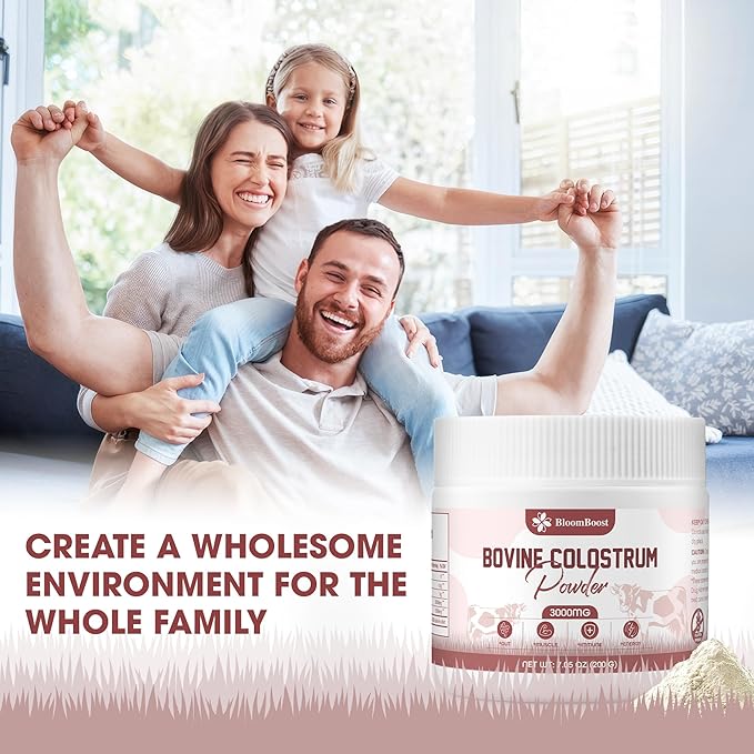 Bovine Colostrum Supplement, 3000mg per Serving, 200 Grams, Gut Health, Brain & Immune Health,Muscle Recovery & Wellness, Grass-Fed Colostrum Powder, Non-GMO, All-Natural