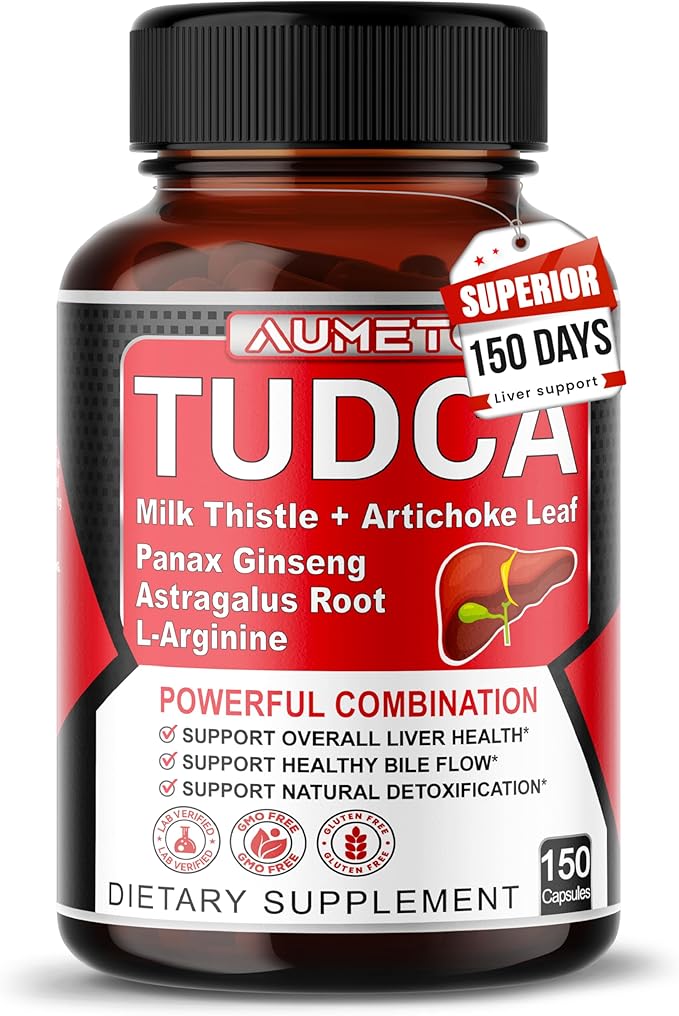 TUDCA Supplement (Tauroursodeoxycholic Acid) with Milk Thistle, Artichoke, Panax Ginseng, Astragalus - Bile Flow & Digestion Support (150 Count (Pack of 1))