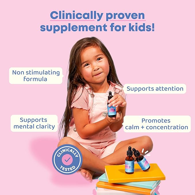 JoySpring Genius Drops - Organic Focus Drops for Kids | Clinically Proven Focus Supplement Helps Kids Perform Better in School | Liquid Herbal Supplement with Ginkgo Biloba (4 fl oz) 120 Servings