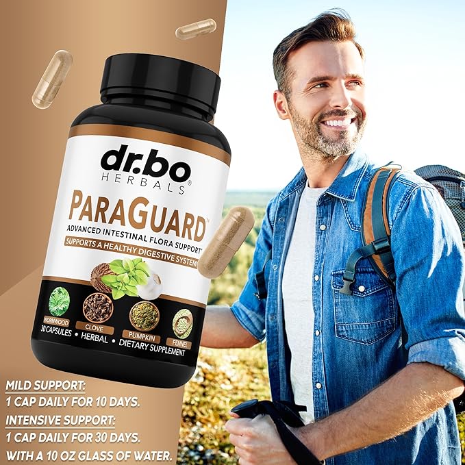 ParaGuard Cleanse Detox Pills - Intestinal Guard Formula Supplement with Black Walnut Wormwood Clove & Oregano Pills - Adults Natural Herbal Intestine Body Gut Cleanser Adults Complete Kit 30 Capsules