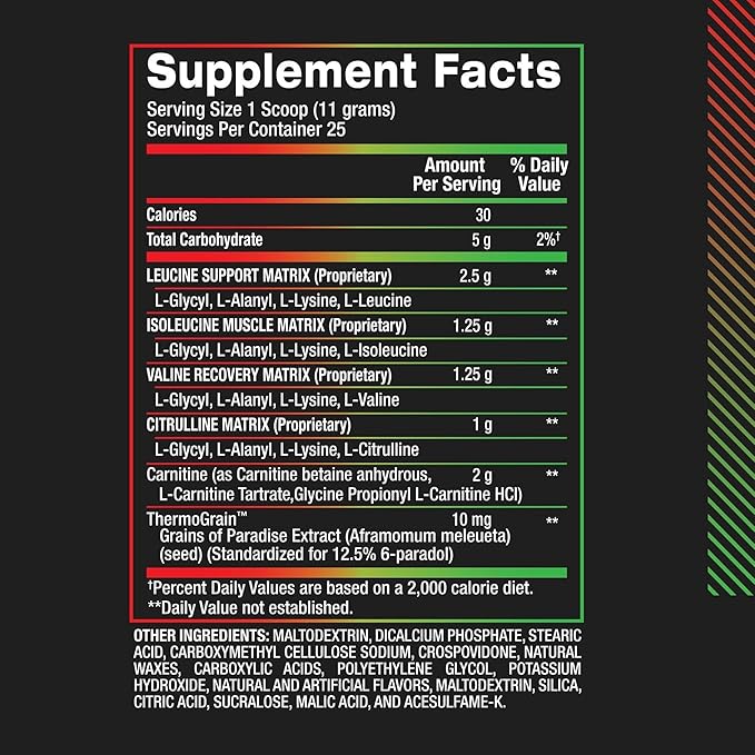 BPI Sports Best BCAA Shredded - Caffeine Free Thermogenic Recovery Drink, Lean Muscle Building BCAA Powder for Women and Men, Preworkout BCAAs Amino Acids Drink- Cherry Lime - 25 Servings