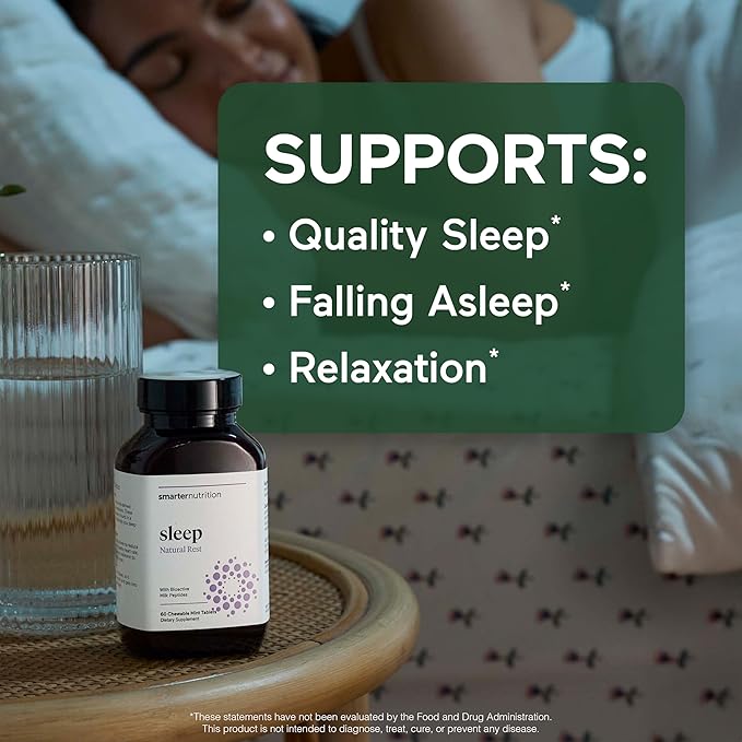 Smarter Nutrition Smarter Sleep Melatonin Dissolvable Tablets 4.5mg + Natural Clinically Proven Lactium® - Sleep & Stress Support - Mint Flavor Melatonin Tablets - Non-GMO-360 Count[180-Day Supply]