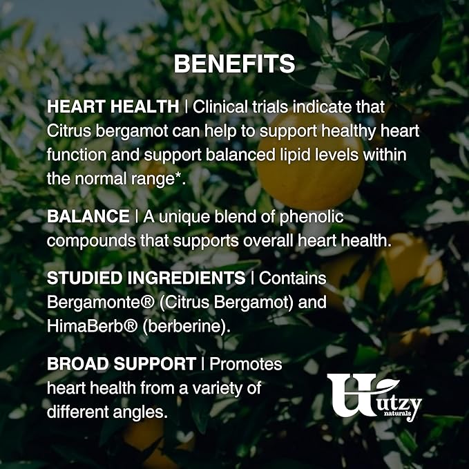 Berbercol | 500mg Citrus Bergamot (as Bergamonte) & Berberine | Naturally Supports Heart Health and More | 60 Capsules