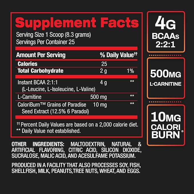 BPI Sports Best BCAA Shredded - Caffeine Free Thermogenic Recovery Drink, Lean Muscle Building BCAA Powder for Women and Men, Preworkout BCAAs Amino Acids Drink- Fruit Punch - 25 Servings