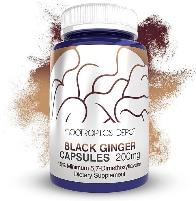 Nootropics Depot Black Ginger Extract Capsules | 10% 5,7-dimethoxyflavone | 60 Count