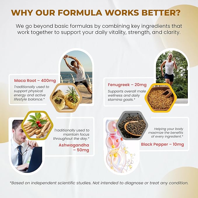 Peruana Maca Root Black, Red, Yellow | Maca Root Capsules Enhanced with Ginseng, Ashwagandha, Fenugreek | Support Stamina, Performance & Mood | 150 Capsules