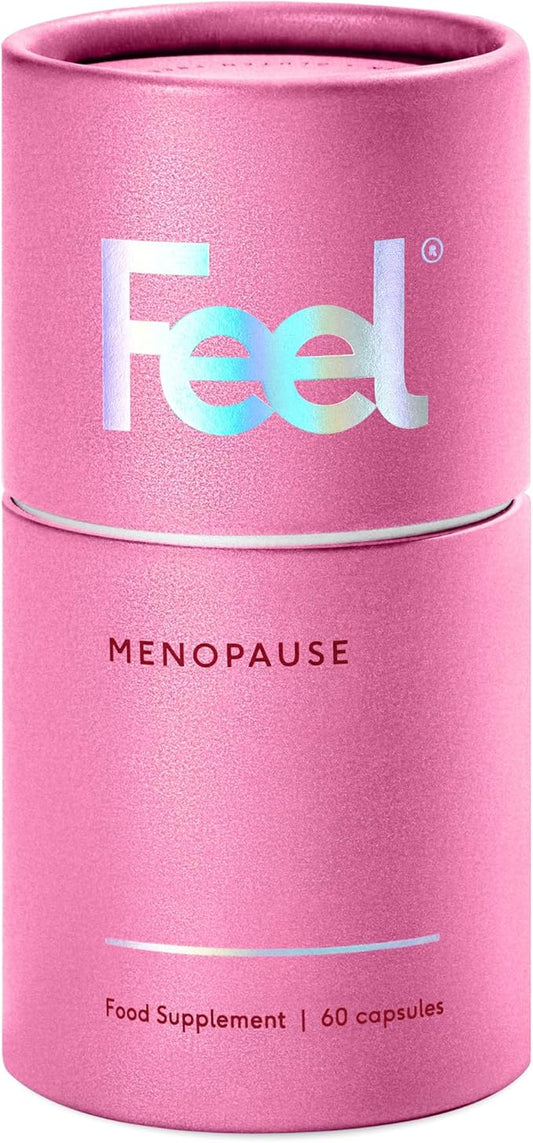 Feel Menopause Supplement for Women – Natural Menopause Support with Red Clover Isoflavones, Sage, & B Vitamins – Hot Flash, Night Sweat & Mood Relief – Hormone Balance – Vegan – 60 Capsules