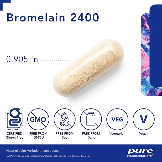 Pure Encapsulations Bromelain 2400 500 mg - for Digestive Support & Musculoskeletal Health - Supports Joints & Muscle Recovery* - Proteolytic Enzymes - Vegan - 60 Capsules