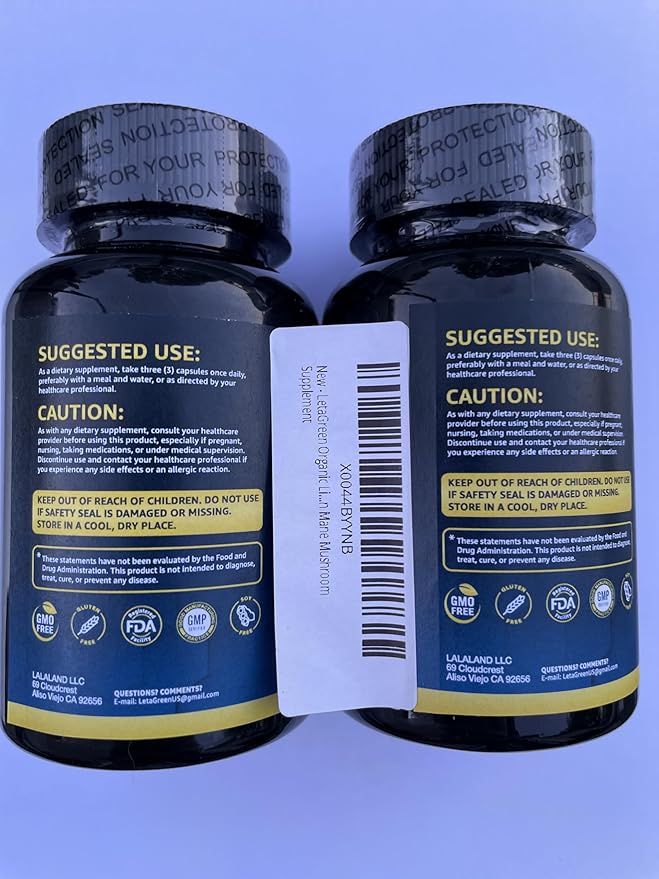 Organic Lions Mane Supplement Capsules - 240 Real Mushrooms Lion's Mane Capsules with Ginkgo Biloba Herb, Bacopa Monnieri, L Theanine, L Tyrosine - Mushroom Complex for Daily Wellness