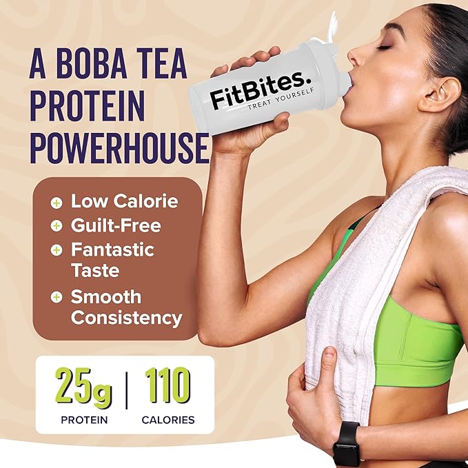 Boba Tea Protein 100% Whey Protein Powder Isolate (Milk Tea), Natural Energy Coffee Replacement, Sugar Free, Gluten Free, Lactose Free, Soy Free, Real Ingredients, 5.9g BCAAs