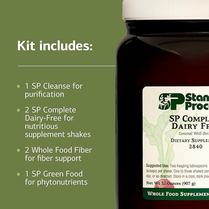Standard Process Purification Product Kit with SP Complete Dairy Free and Whole Food Fiber - Whole-Body Detox Program - Includes Guide - Vegan, Gluten-Free & Non-Dairy - 21-Day Kit