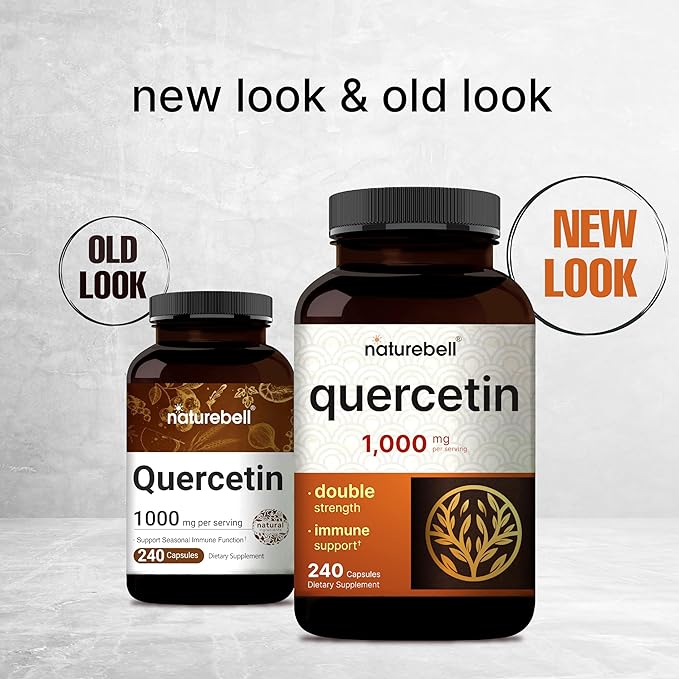 NatureBell Quercetin 1,000mg Per Serving, 240 Capsules | Ultra Strength Bioflavonoid Supplement for Immune Support | Third-Party Tested, Non-GMO, Gluten-Free