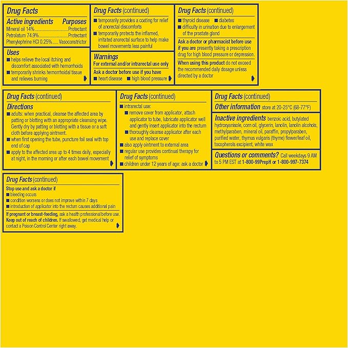 Preparation H Hemorrhoid Ointment, Itching, Burning and Discomfort Relief - 1 Oz Tube