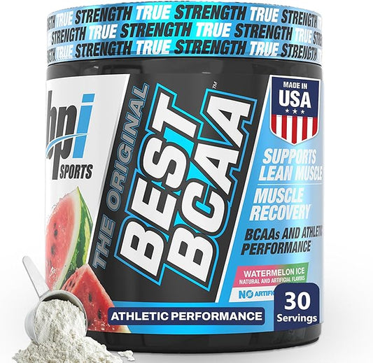 BPI Sports Best BCAA Powder - Muscle Recovery Support - Branched Chain Amino Acids | Building Blocks of Protein and Muscle - Post Workout Recovery – Hydration - Watermelon Ice, 30 Servings