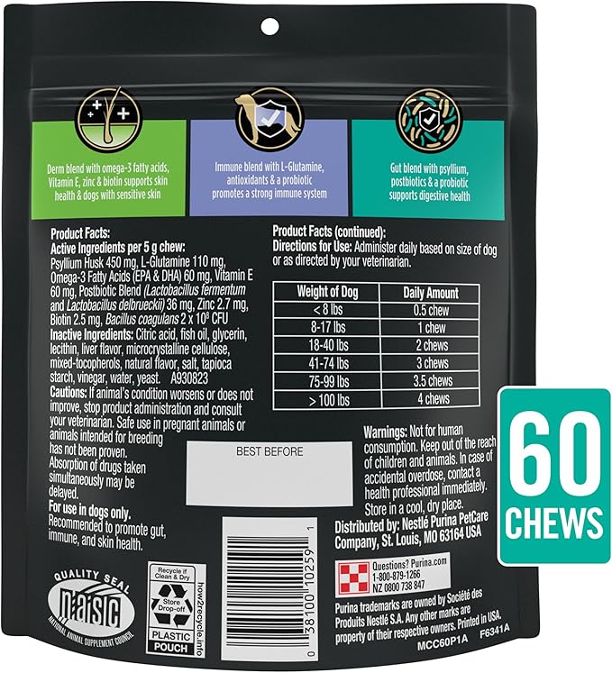 Purina Pro Plan Veterinary Supplements Multi Care Dog Supplements - 60 ct. Pouch