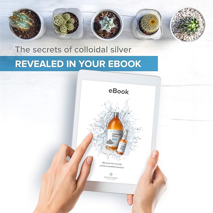 Premium Colloidal Silver ● Optimal Concentration Formula, Smaller Particles, Better Results ● Laboratory Certified ● Liquid Silver Made in EU ● Free Spray Bottle to Fill & Ebook (34 fl oz)