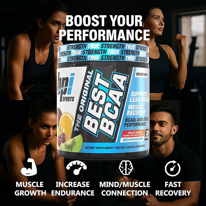 BPI Sports Best BCAA - BCAA Powder - Branched Chain Amino Acids - Muscle Recovery - Muscle Protein Synthesis - Lean Muscle - Improved Performance – Hydration – Fruit Punch - 60 Servings - 1.32 Pound
