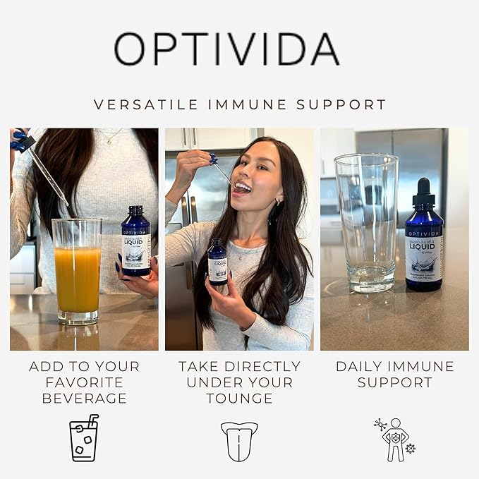 Optivida Health Colloidal Silver Liquid Dropper (4 oz) – Immune Support Supplements with Silver Hydrosol, Liquid for Immune Support, Silver Colloidal Liquid for Immune System, 10 PPM
