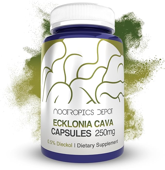 Nootropics Depot Ecklonia cava Capsules | 250mg | 0.5% Dieckol | Brown Seaweed | 120 Count