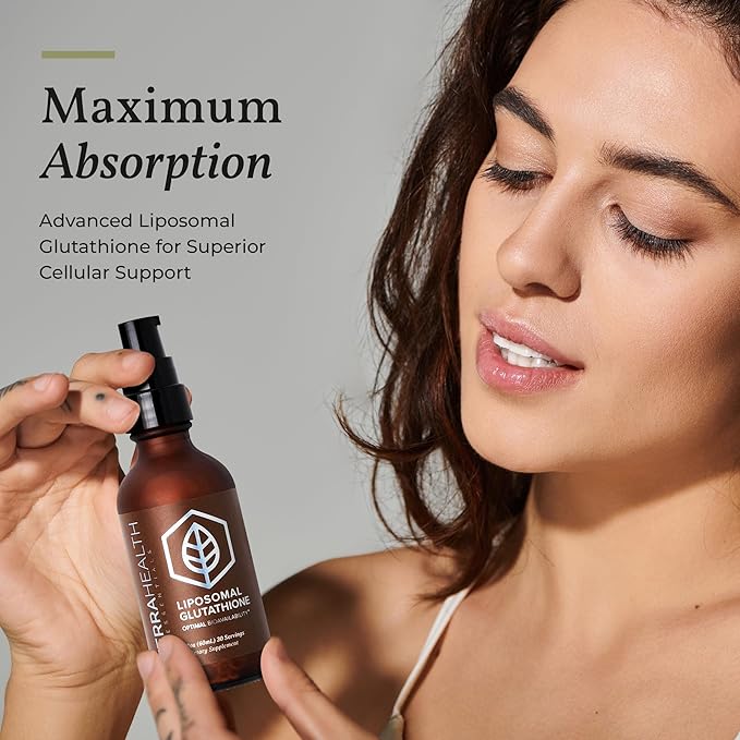 Terra Health Essentials - Liposomal Glutathione - Supports Immunity, Skin, Hair, and Healthy Aging - Maximum Absorption Glutathione Supplements - 30 Day Supply