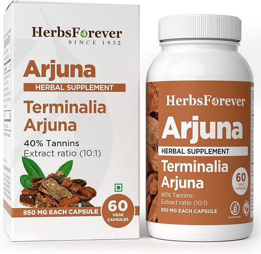 Arjuna Terminalia Arjuna Traditional Wellness Supplement 60 Vege Capsules