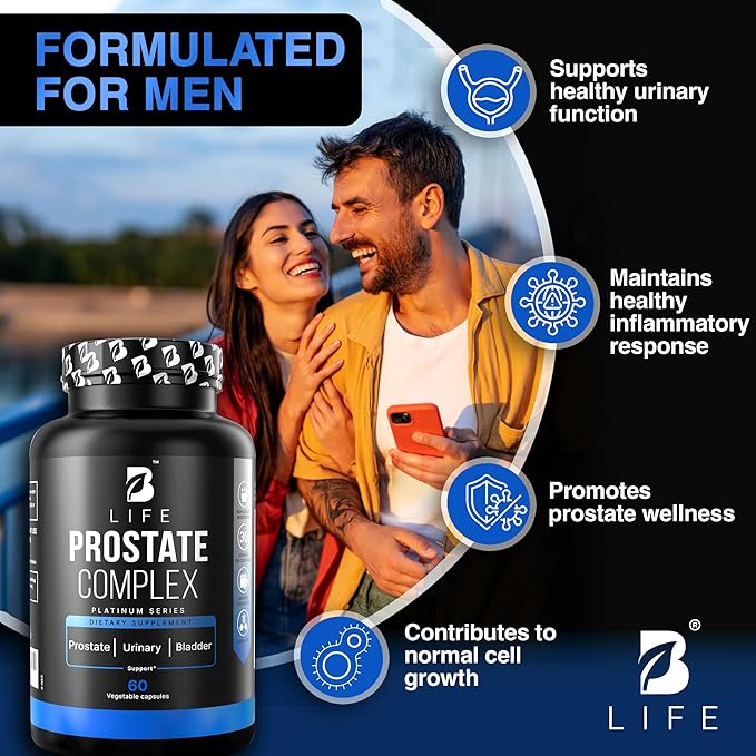 Prostate Health Supplements for Men with Saw Palmetto for Men & Pumpkin Seed Oil Capsules - Stinging Nettle Root| 60 Capsules – 30-Day Supply