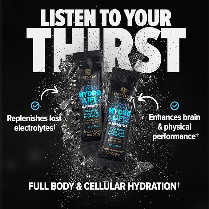 Hydrolift Electrolytes - Powerful Hydration Formula - with Trace Elements & Minerals - Keto Friendly - Sugar Free - Unflavored - 30 Sticks