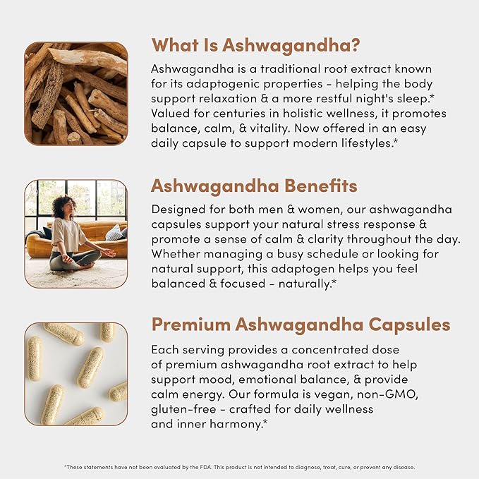 Ashwagandha 600 mg - Pure Supplement for Men & Women - Herbal Root Extract Tablets - Vegan, Gluten Free, Dairy Free, Non-GMO - 30 Capsules