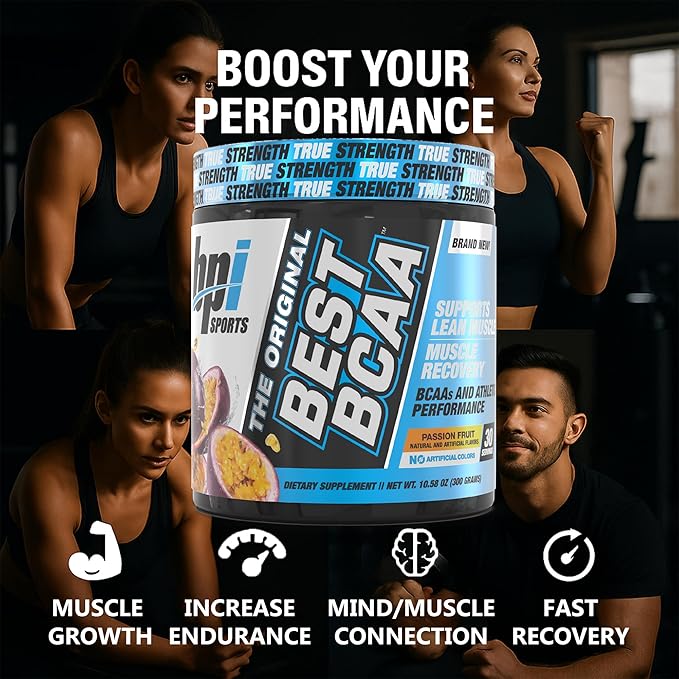 BPI Sports Best BCAA Powder - Muscle Recovery Support - Branched Chain Amino Acids | Building Blocks of Protein and Muscle - Post Workout Recovery – Hydration - Passion Fruit, 30 Servings