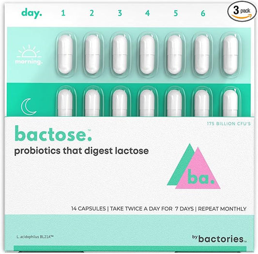 Probiotic Lactose Pills For Long Term Relief - Enjoy Dairy Again - Lactose Intolerance Supplement - Produce Lactase Enzymes in The Gut - Naturally Break Down Lactose (Take for 7 Days - Repeat Monthly)