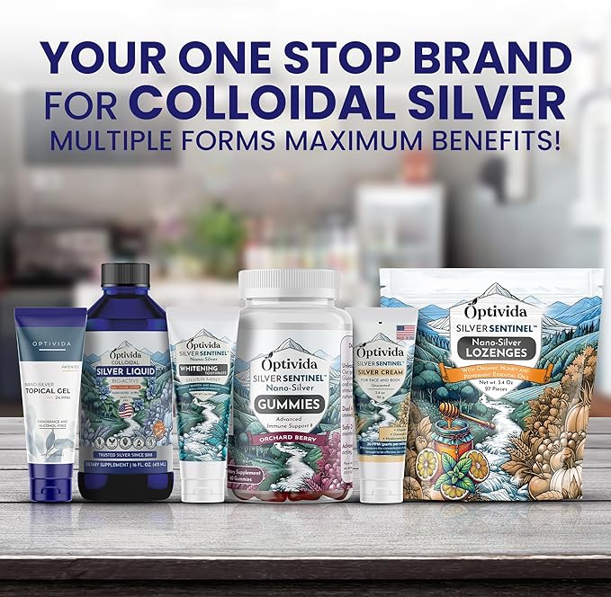 Optivida Health Nano Colloidal Silver Liquid (1 Pack) – Immune Support Supplement with Silver Hydrosol, Liquid for Immune System Support, Colloidal Silver for Adults & Kids, Non-GMO, Gluten-Free
