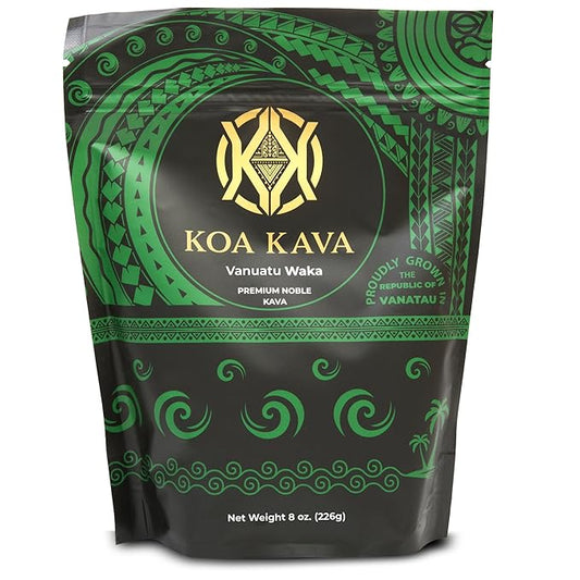 Vanuatu Koa Kava Kava Powder - Premium Noble Waka Kava Tea made from Lateral Roots in Vanuatu for Authentic Relaxation. 8 oz.