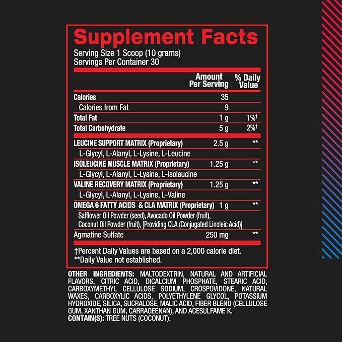 BPI Sports Best BCAA Powder - Muscle Recovery Support - Branched Chain Amino Acids | Building Blocks of Protein and Muscle - Post Workout Recovery – Hydration – Rainbow Ice, 30 Servings