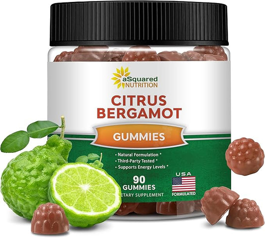 aSquared Nutrition Citrus Bergamot Gummies - Citrus Bergamot Extract Supplement 500mg Per Serving - Pure Gummy Alternative to Capsules & Pills
