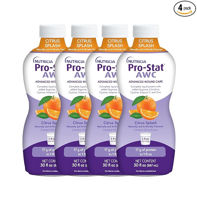 Pro-Stat Advanced Wound Care (AWC), Concentrated Liquid Protein Medical Food - Citrus Splash Punch Flavor, 30 Fl Oz bottle (Case of 4)
