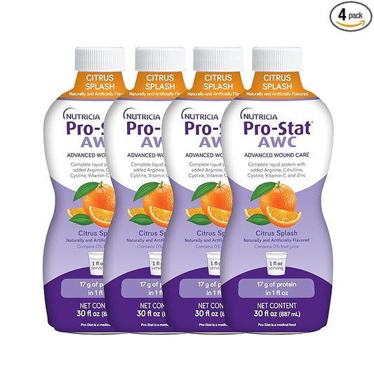 Pro-Stat Advanced Wound Care (AWC), Concentrated Liquid Protein Medical Food - Citrus Splash Punch Flavor, 30 Fl Oz bottle (Case of 4)