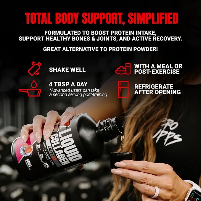 PROSUPPS Amino23 Liquid Collagen Shots, Berry - Collagen Peptide Post Workout Supplement Supports Healthy Aging, Joints, Skin & Hair - Gluten-Free & Zero Sugar - 16 Servings