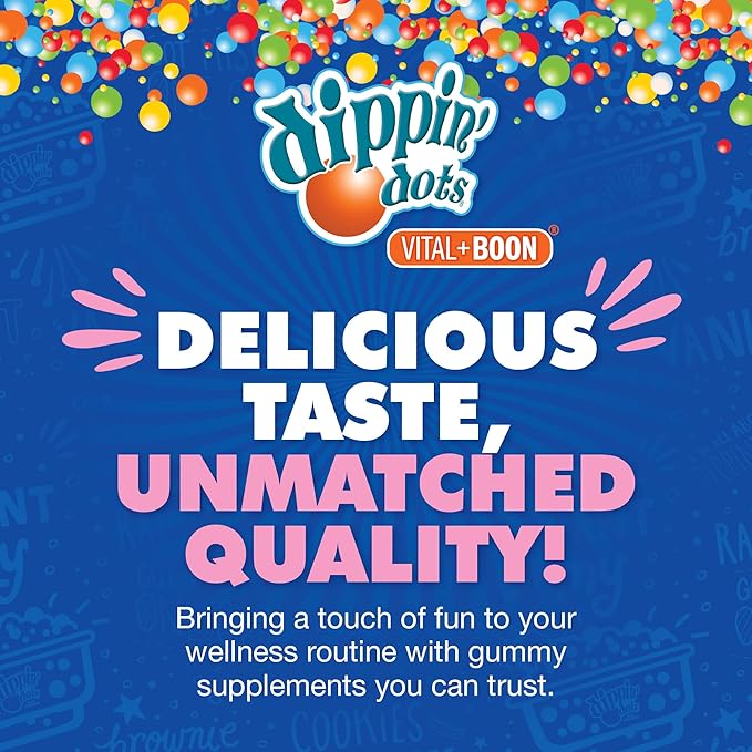 Dippin' Dots - Melatonin Sleep Support Gummies (120 Count) Strawberry Sunset Creme Flavor Chews | 2.5mg Per Gummy Sleep Supplement for Children and Adults | Supplement for faster Faster & Longer Sleep
