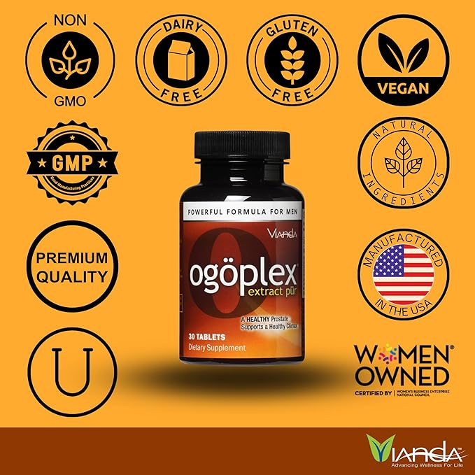 ogoplex® | Male Prostate Health and Urinary Support Supplement with Graminex® Swedish Flower Pollen, Saw Palmetto, Phytosterols & Lycopene - 1 Month Supply (12 Pack)