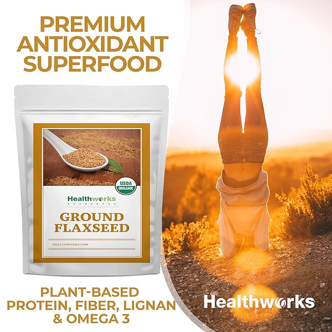 Healthworks Superfoods Flax Seed Organic - 48 Oz / 3 Lbs - Finely Ground Cold Milled Raw