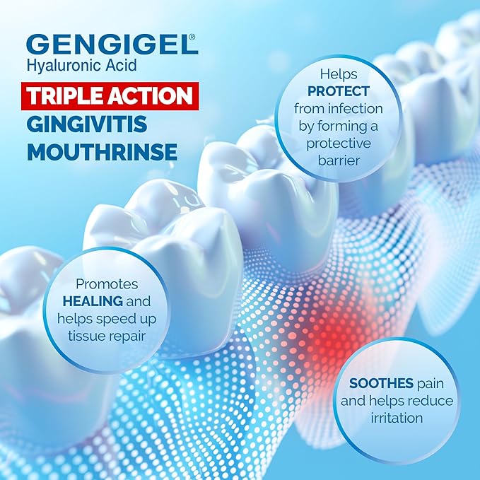 Hyaluronic Acid Mouthrinse (300 ml), Oral Care Solution for Gum Health, Reduces Discomfort, Helps Relieve Gum Recession & Gingivitis, No Alcohol or SLS, Vegan & Kosher